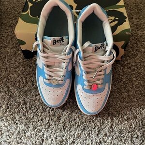 Bape STA Sneakers in Blue and White